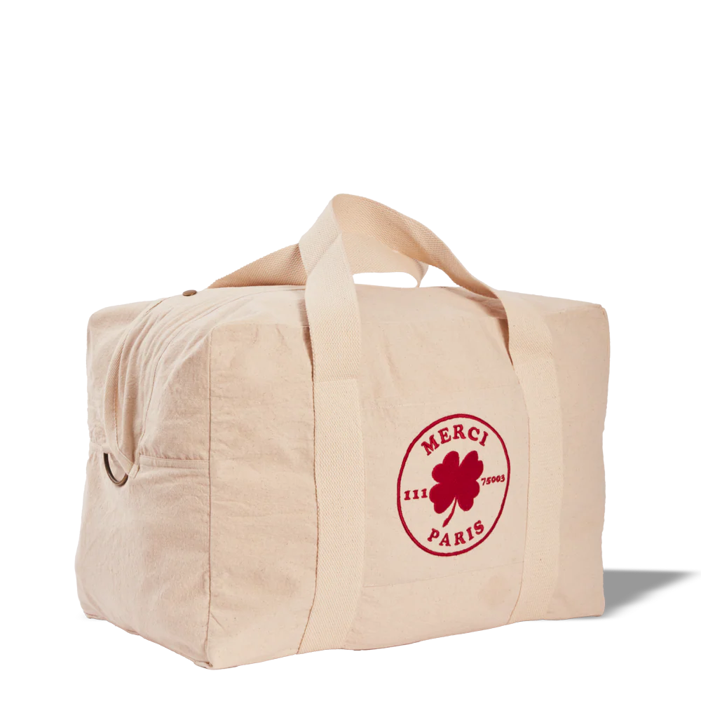 Merci - Sac Weekender 2 en canvas - Naturel - Image 3