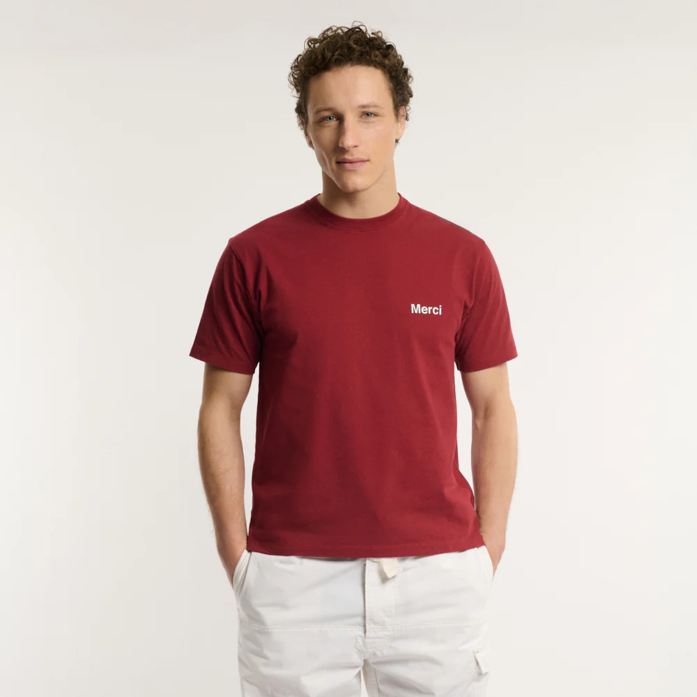 Merci - T-shirt Aurelien - Wine - Image 2