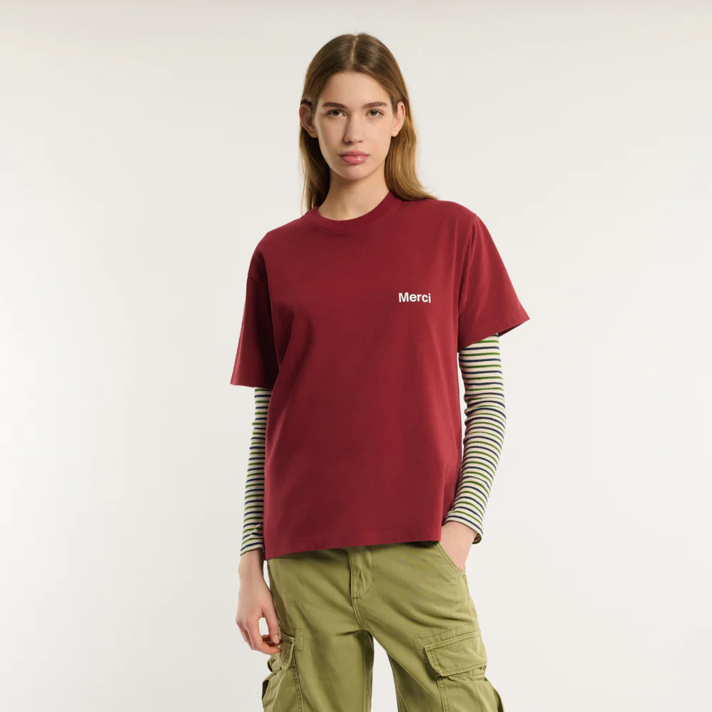 Merci - T-shirt Aurelien - Wine - Image 4