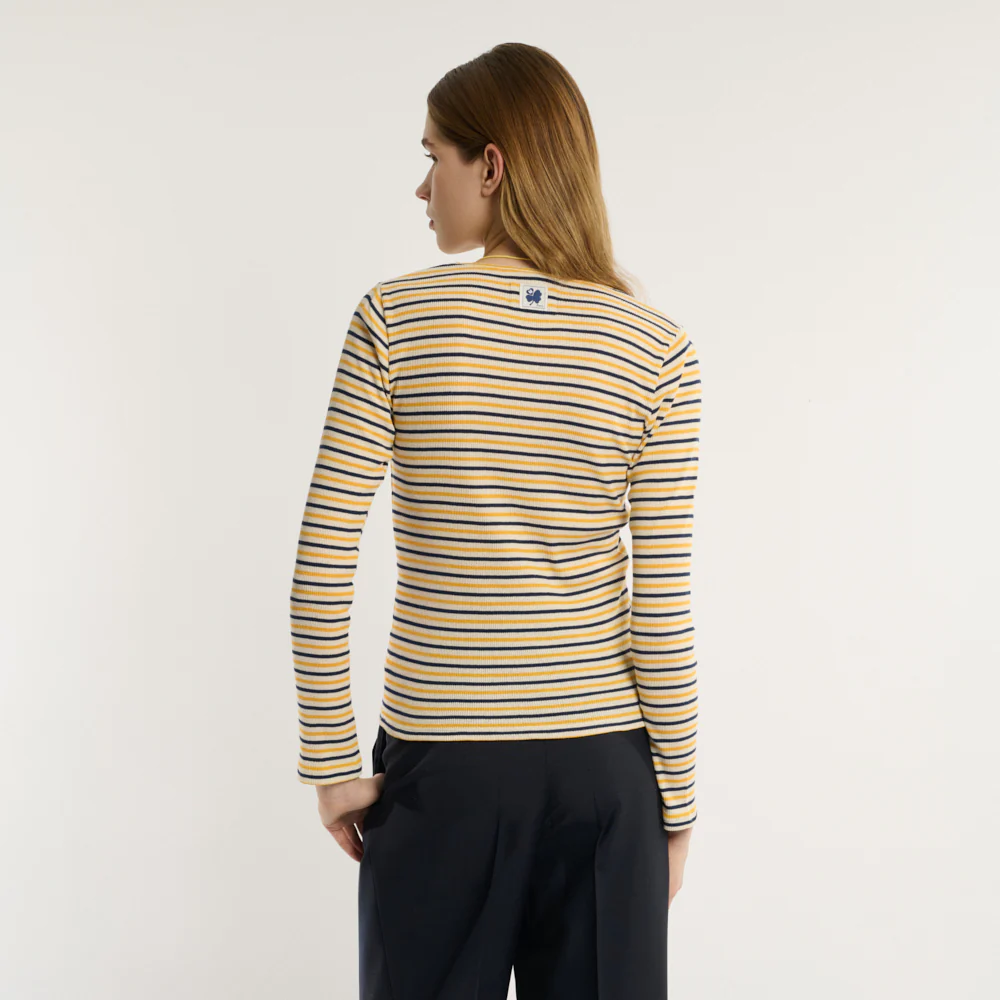 Merci - T-shirt Carla - Marine & Jaune - Image 3