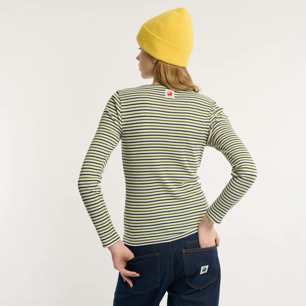 Merci - T-shirt Carla - Marine & Vert - Image 3