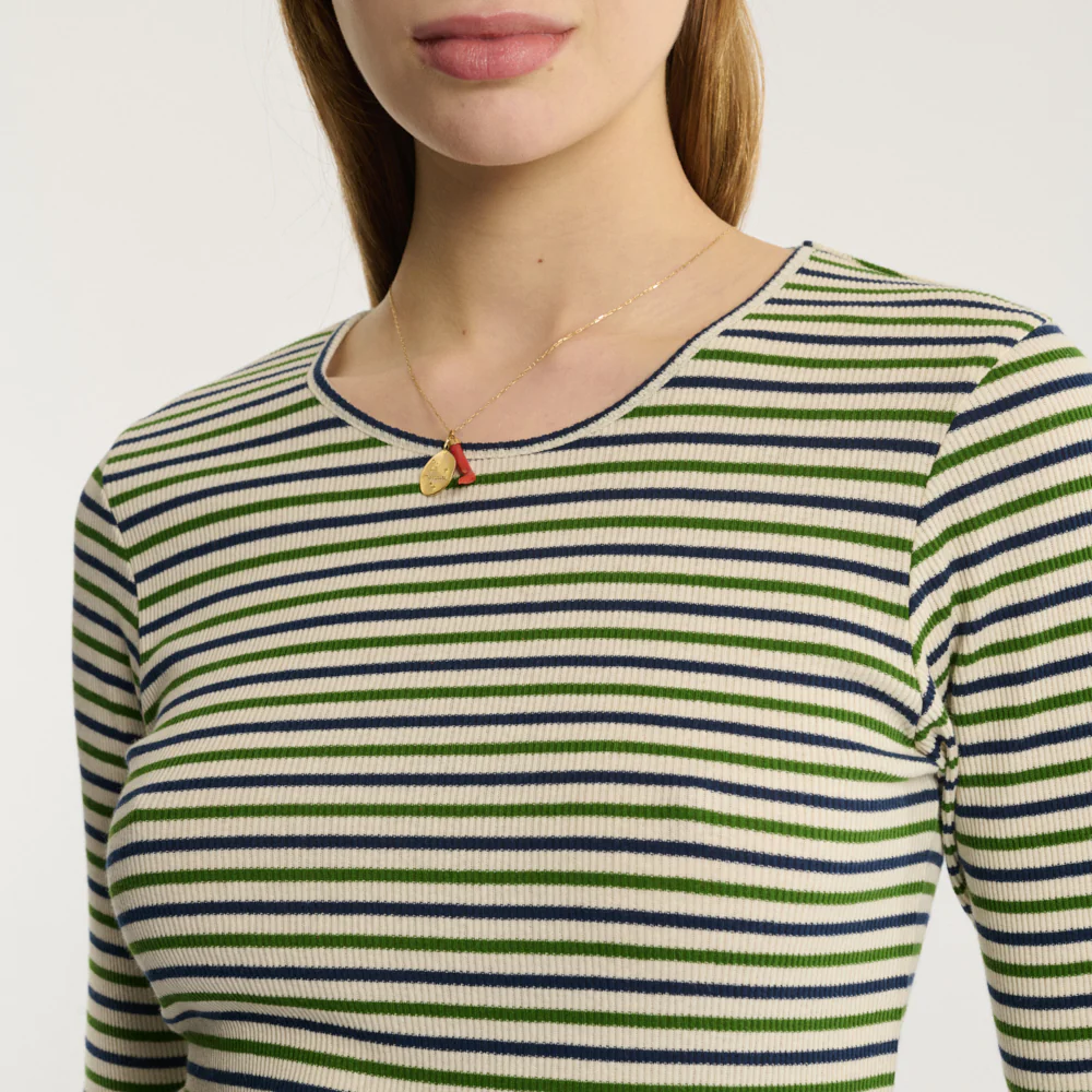Merci - T-shirt Carla - Marine & Vert - Image 4