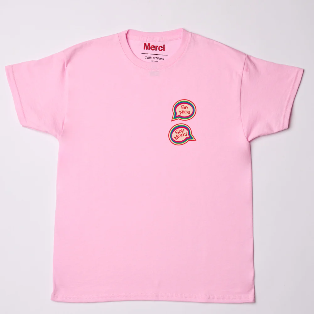 Merci - T-shirt Enfant Be Nice - Rose