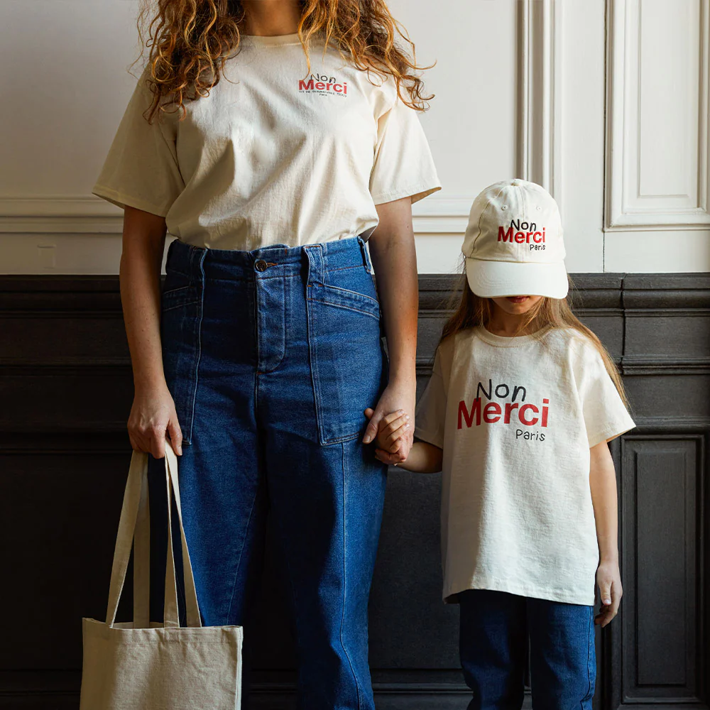Merci - T-Shirt Enfant Non Merci "Rive Droite" - Écru - Image 3