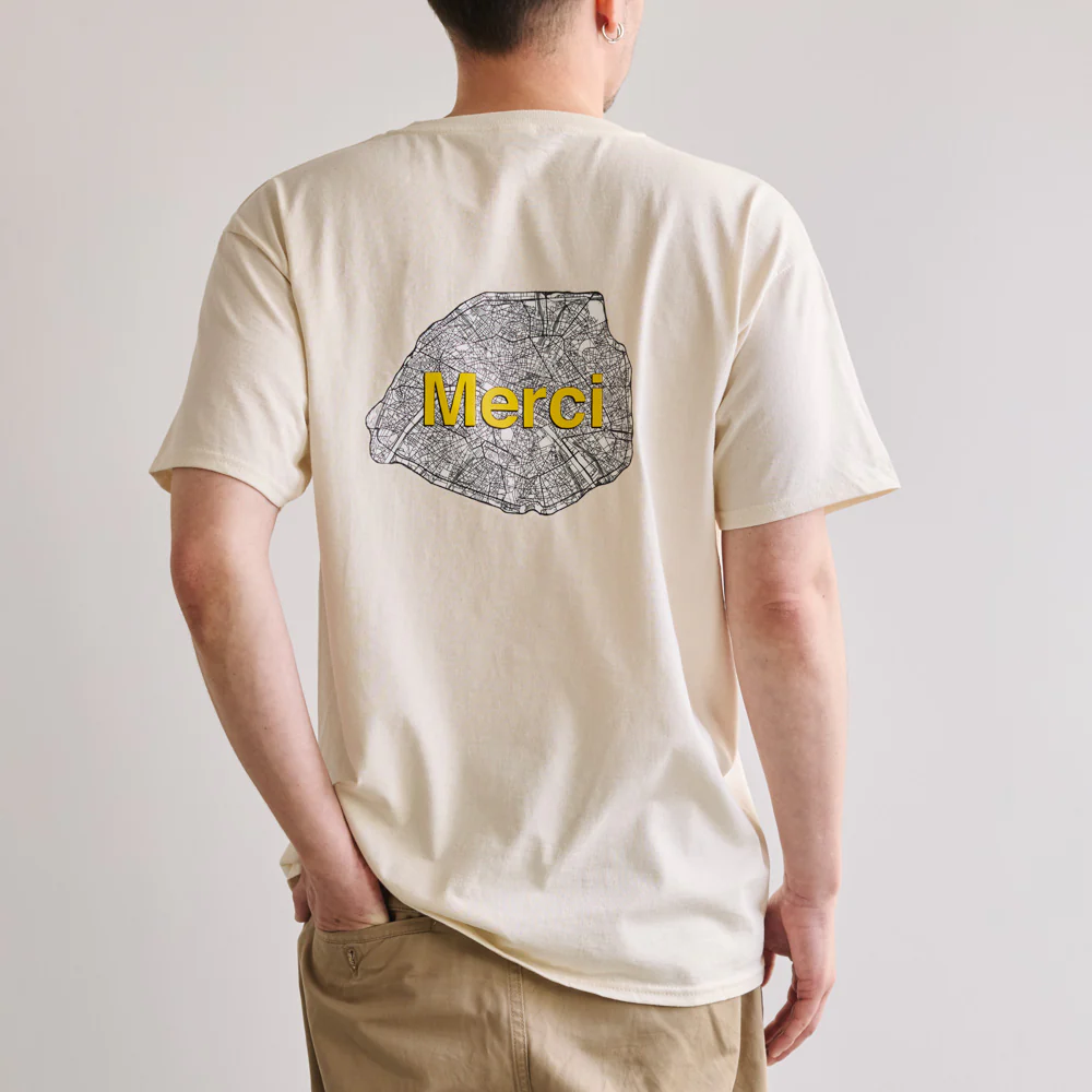 Merci - T-Shirt Maps Paris - Ecru - Image 2