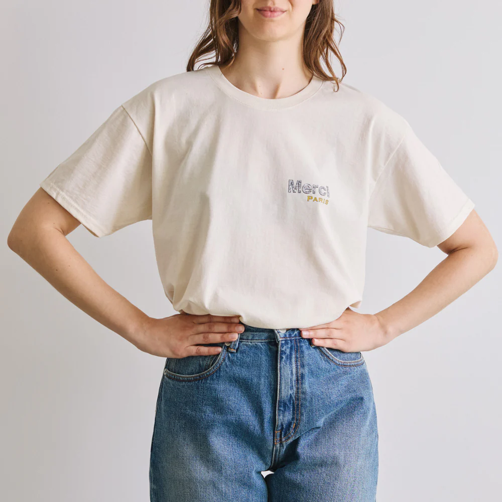 Merci - T-Shirt Maps Paris - Ecru - Image 4