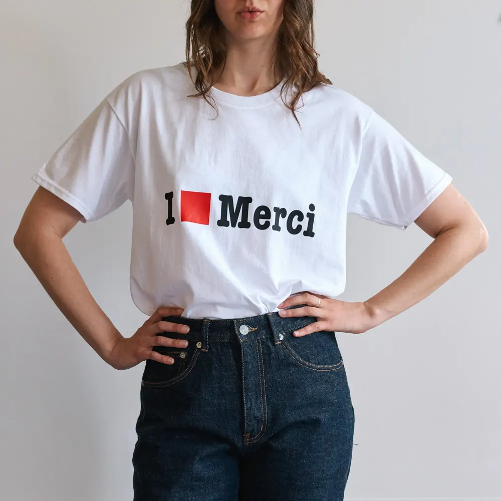 Merci - T-shirt MC I Love Merci - Blanc