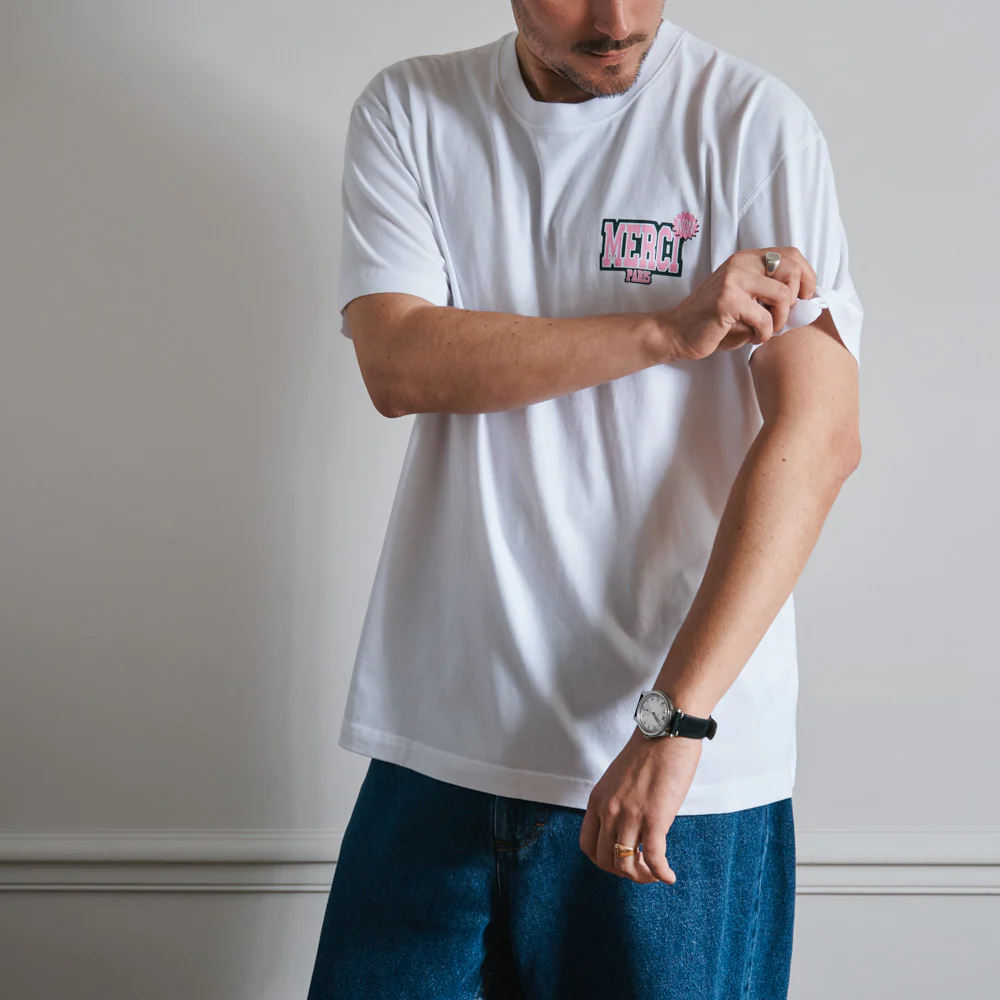 Merci - T-Shirt Non Merci College - Blanc - Image 3