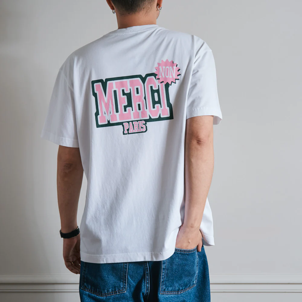 Merci - T-Shirt Non Merci College - Blanc - Image 4