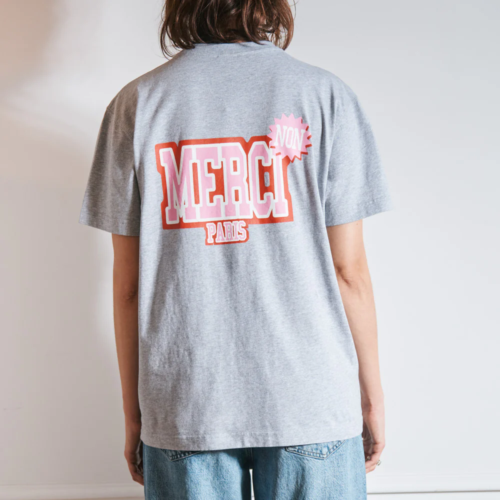 Merci - T-Shirt Non Merci College - Gris - Image 4
