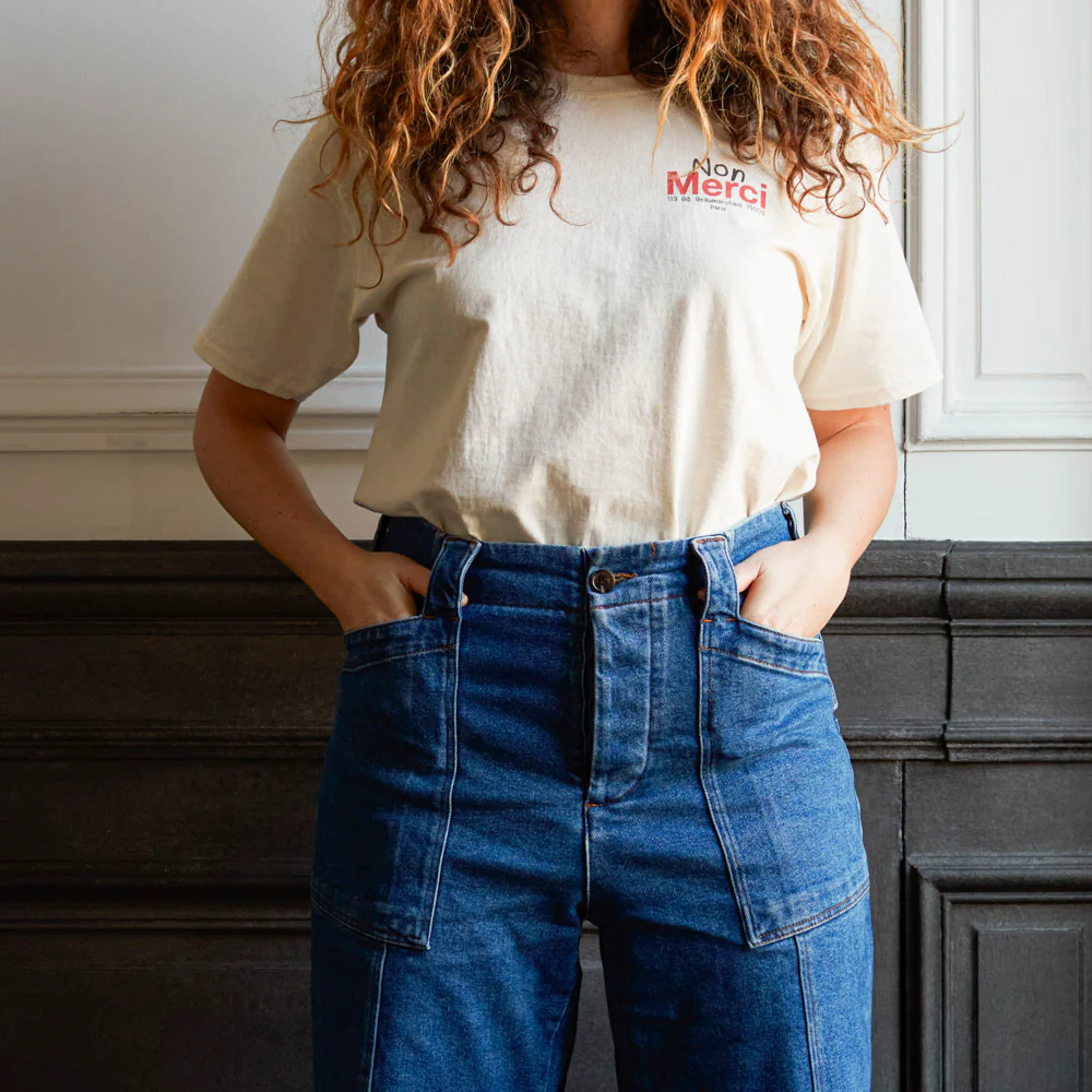 Merci - T-Shirt unisexe Non Merci "Rive Droite" - Beige