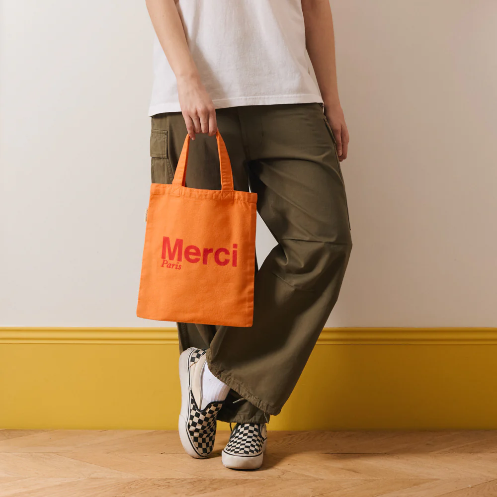 Merci - Tote Bag en coton - Abricot & Framboise - Image 3
