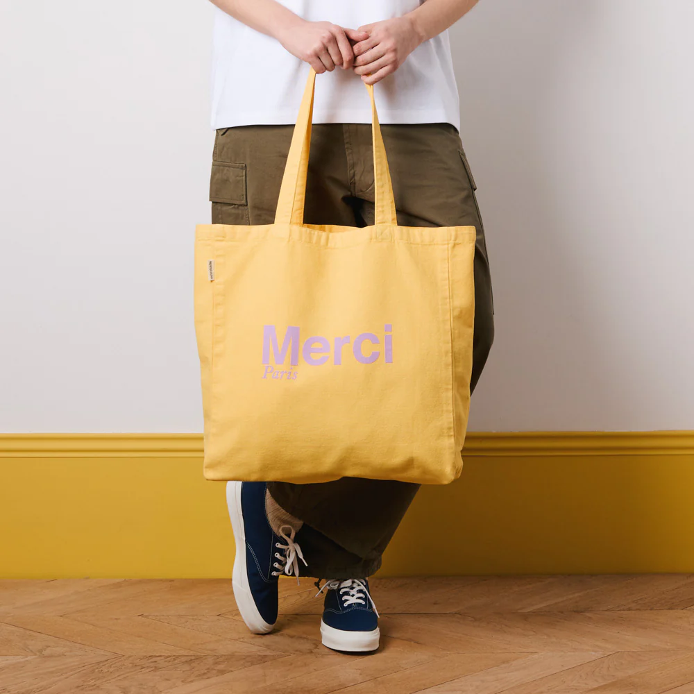 Merci - Tote Bag en coton - Banane & Lila - Image 2