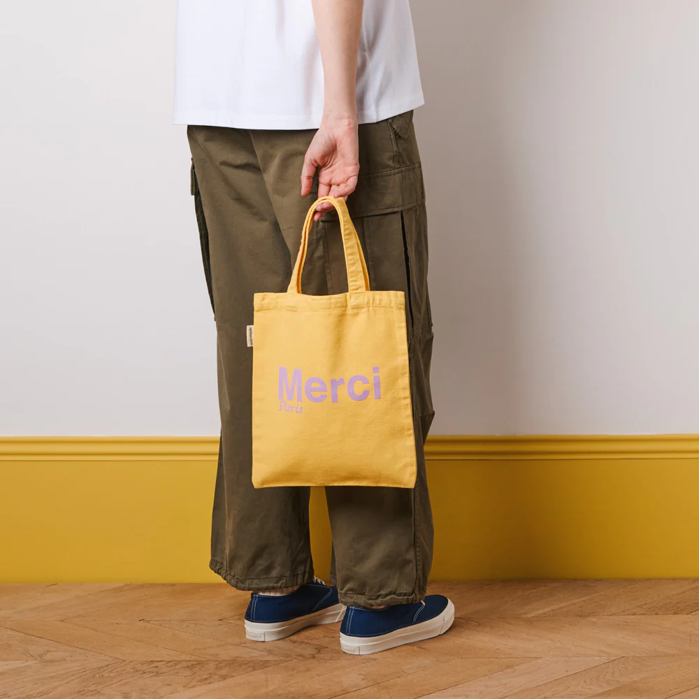 Merci - Tote Bag en coton - Banane & Lila - Image 3