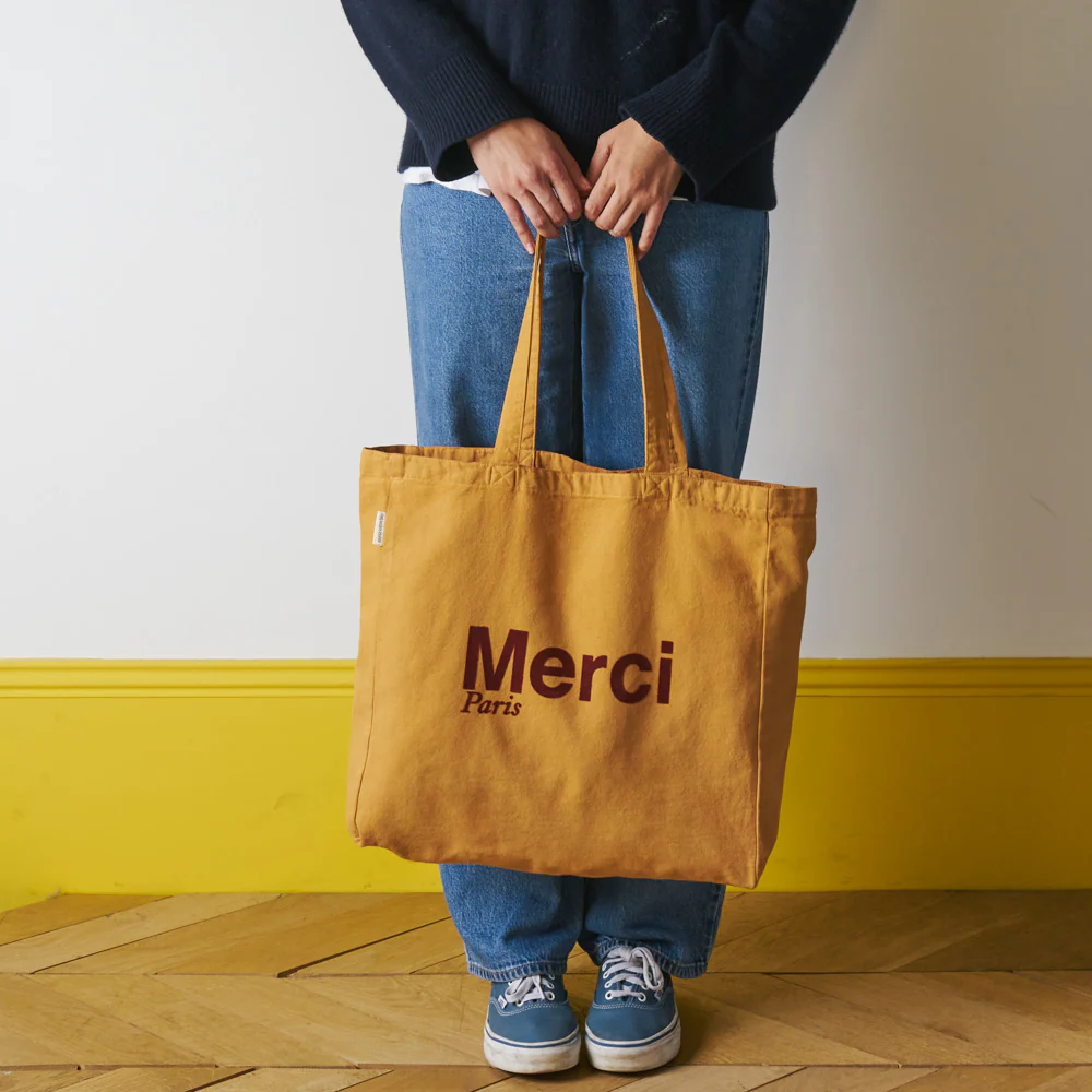 Merci - Tote Bag en coton - Beige & Marron - Image 2