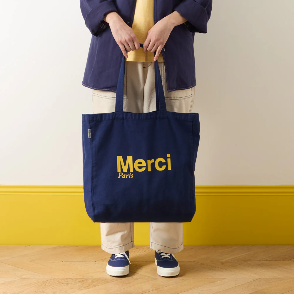 Merci - Tote Bag en coton - Bleu Nuit & Banane - Image 2