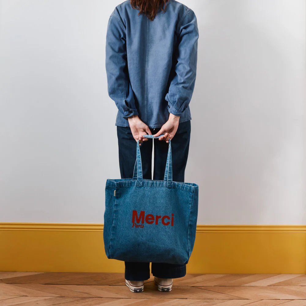 Merci - Tote Bag en coton - Denim - Image 2