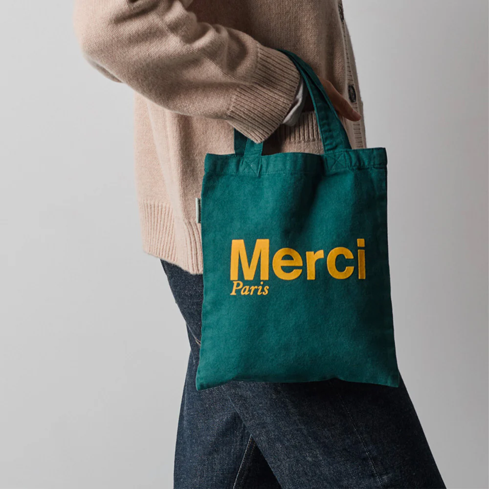 Merci - Tote Bag en coton - ForĂȘt & Jaune - Image 3