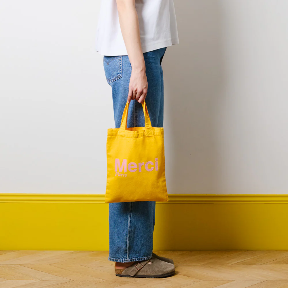 Merci - Tote Bag en coton - Ochre & Rose - Image 2