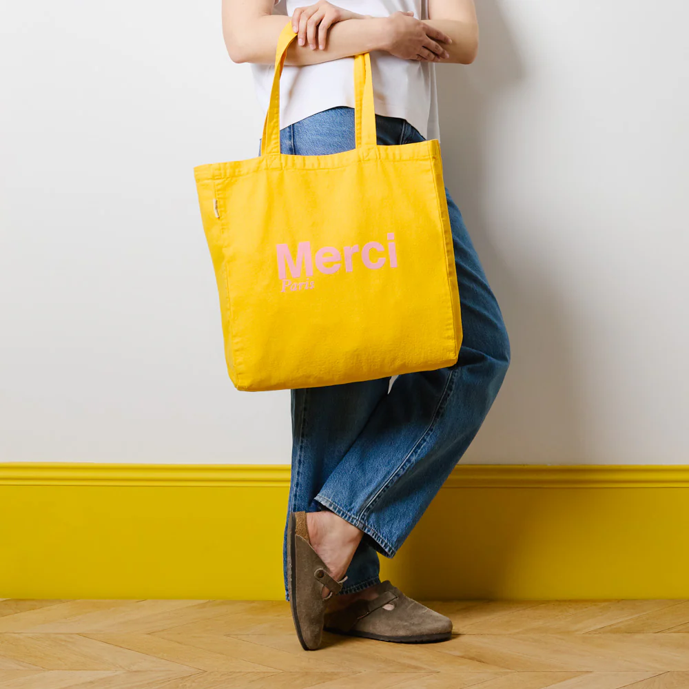 Merci - Tote Bag en coton - Ochre & Rose - Image 3