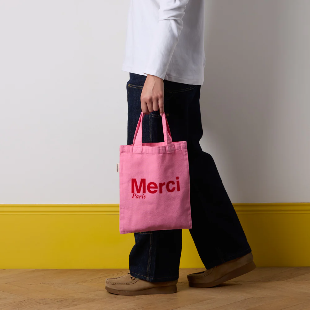 Merci - Tote Bag en coton - Rose & Rouge - Image 3