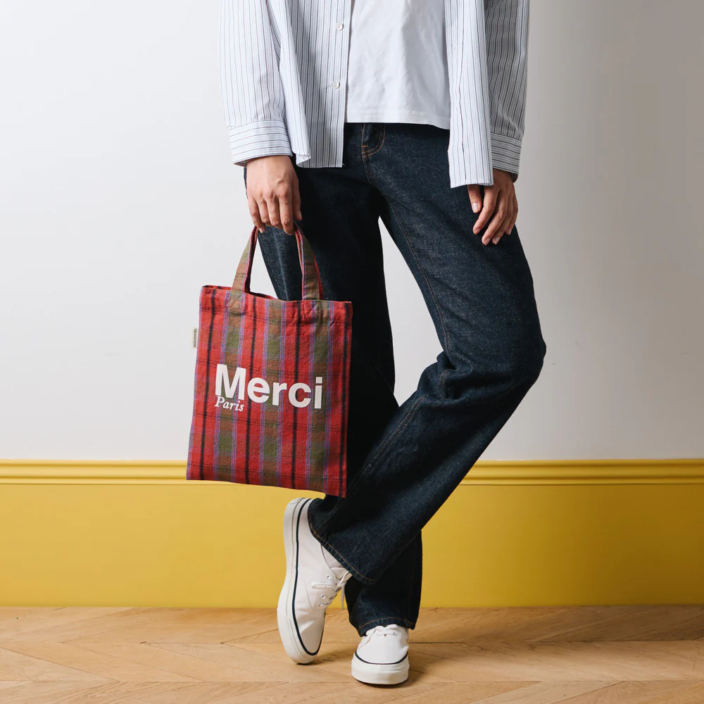 Merci - Tote Bag en coton - Rose, Vert & Crème - Image 3