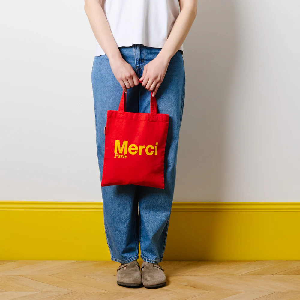 Merci - Tote Bag en coton - Rouge & Ochre - Image 2