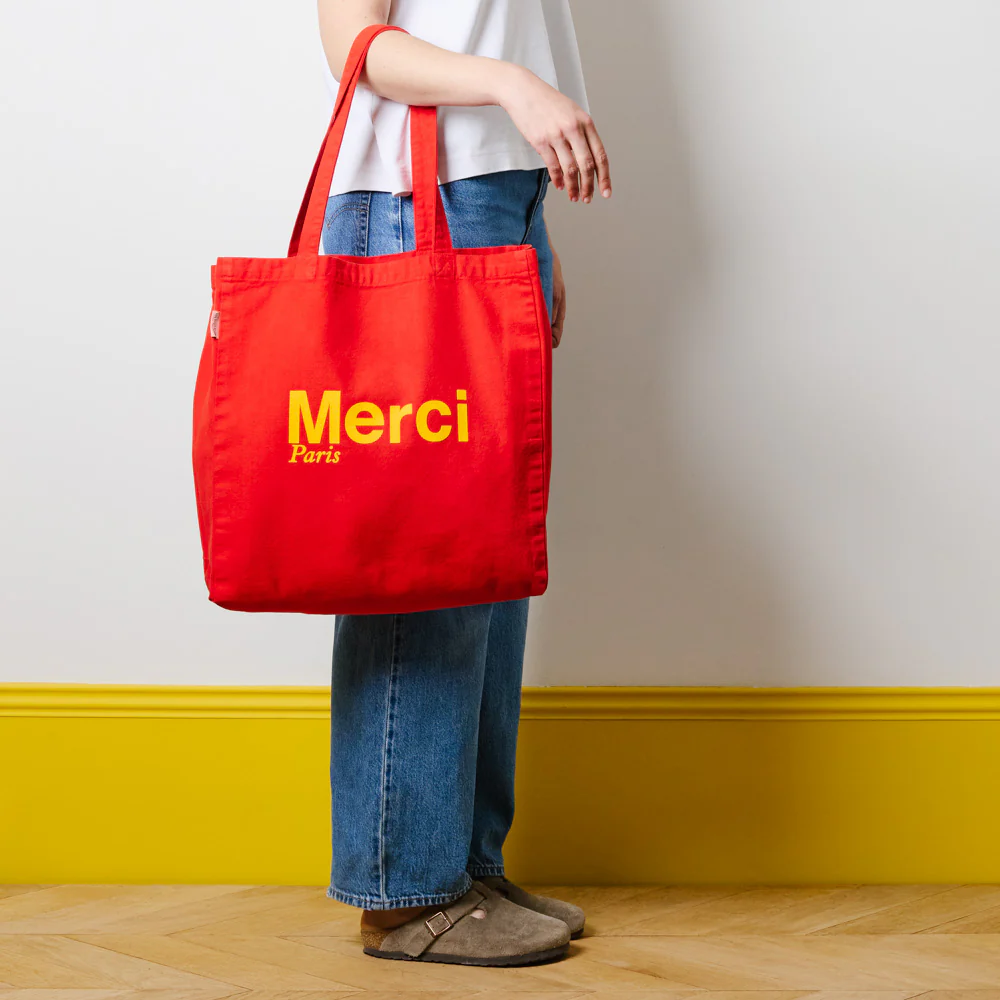 Merci - Tote Bag en coton - Rouge & Ochre - Image 3