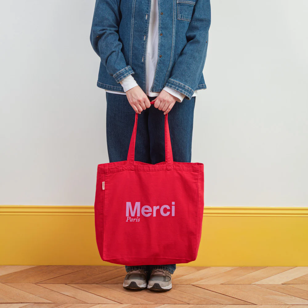Merci - Tote Bag en coton - Rouge & Violet - Image 4