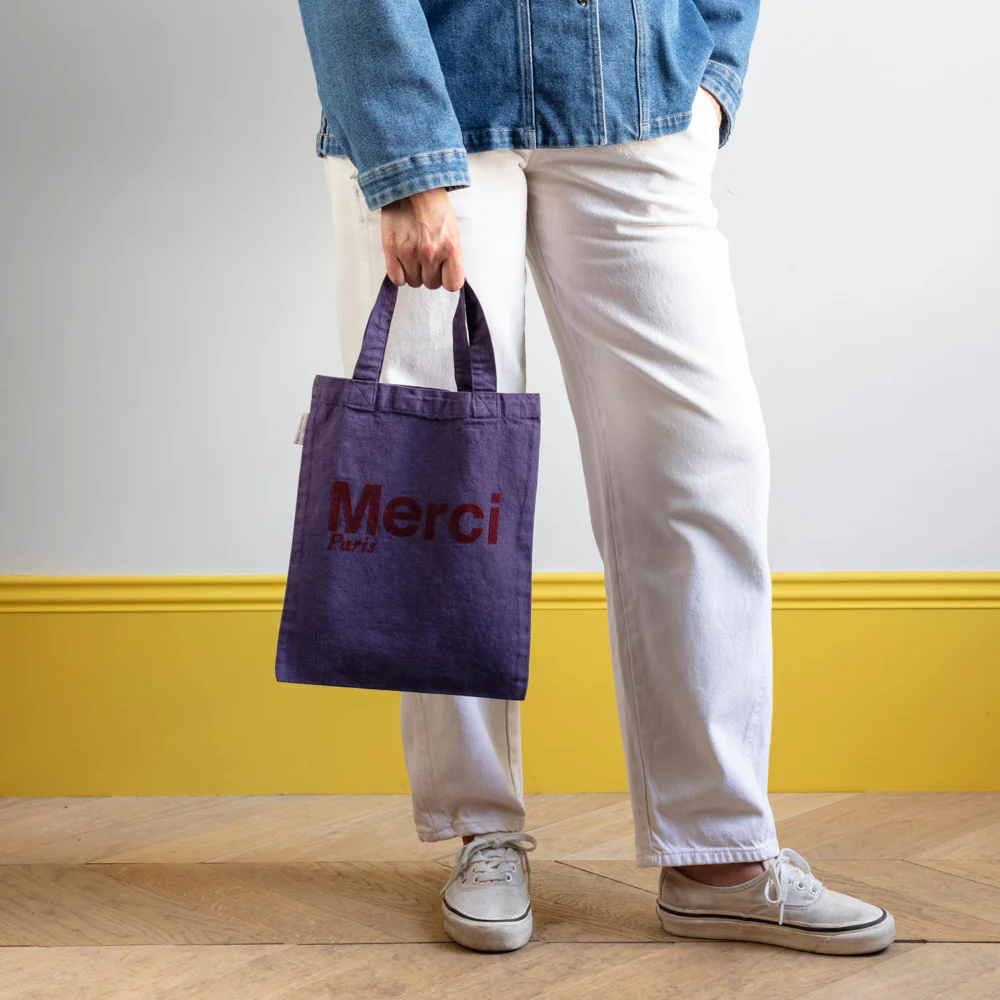 Merci - Tote Bag en coton - Violet & Bordeaux - Image 3