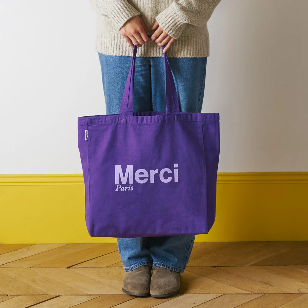 Merci - Tote Bag en coton - Violet & Lila - Image 2