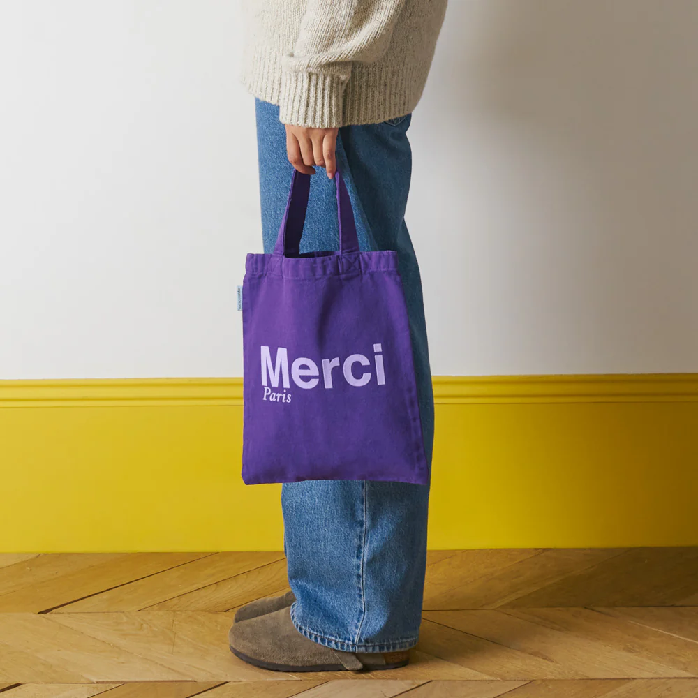 Merci - Tote Bag en coton - Violet & Lila - Image 3