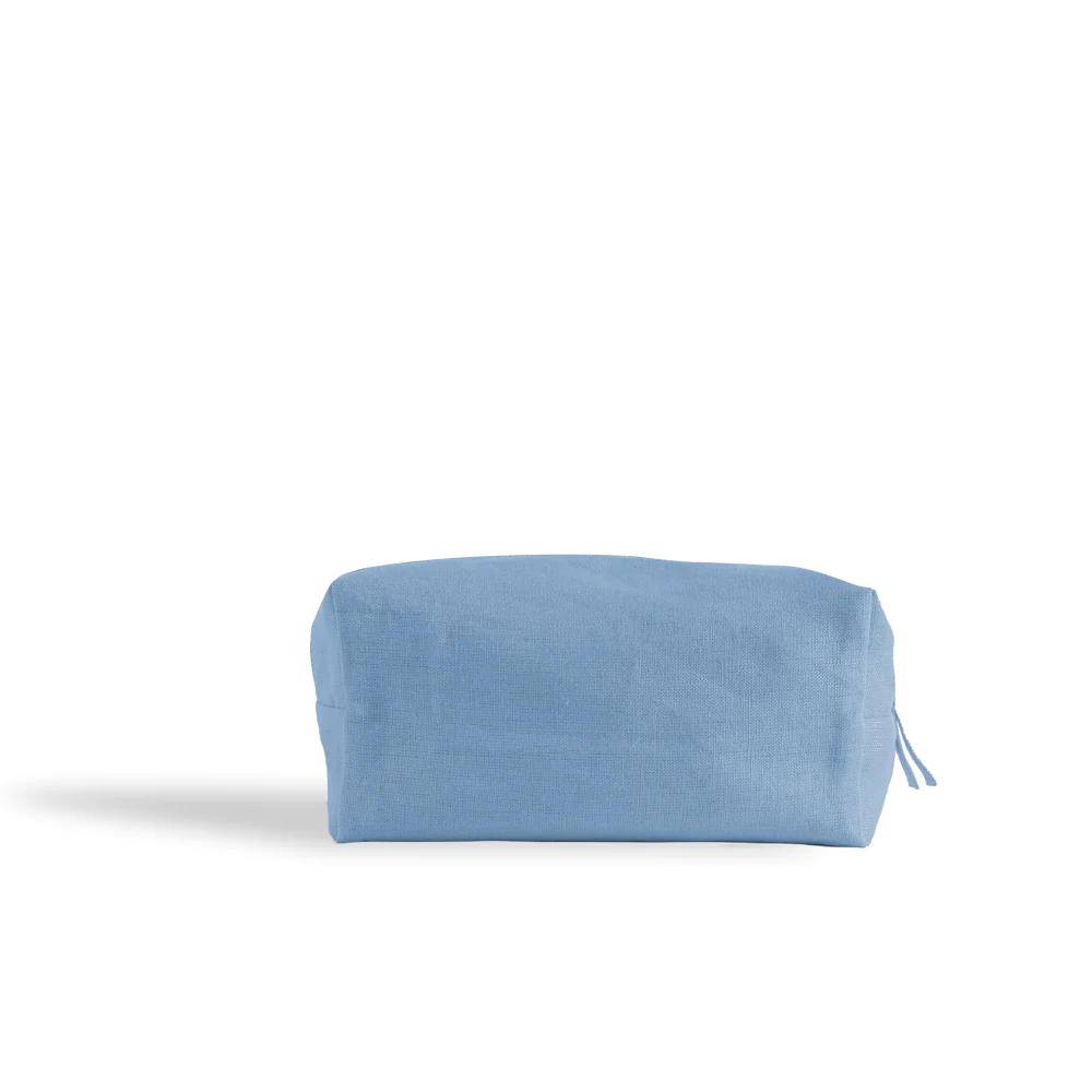 Merci - Trousse de toilette en lin lavé - Bleu Primaire - Image 7
