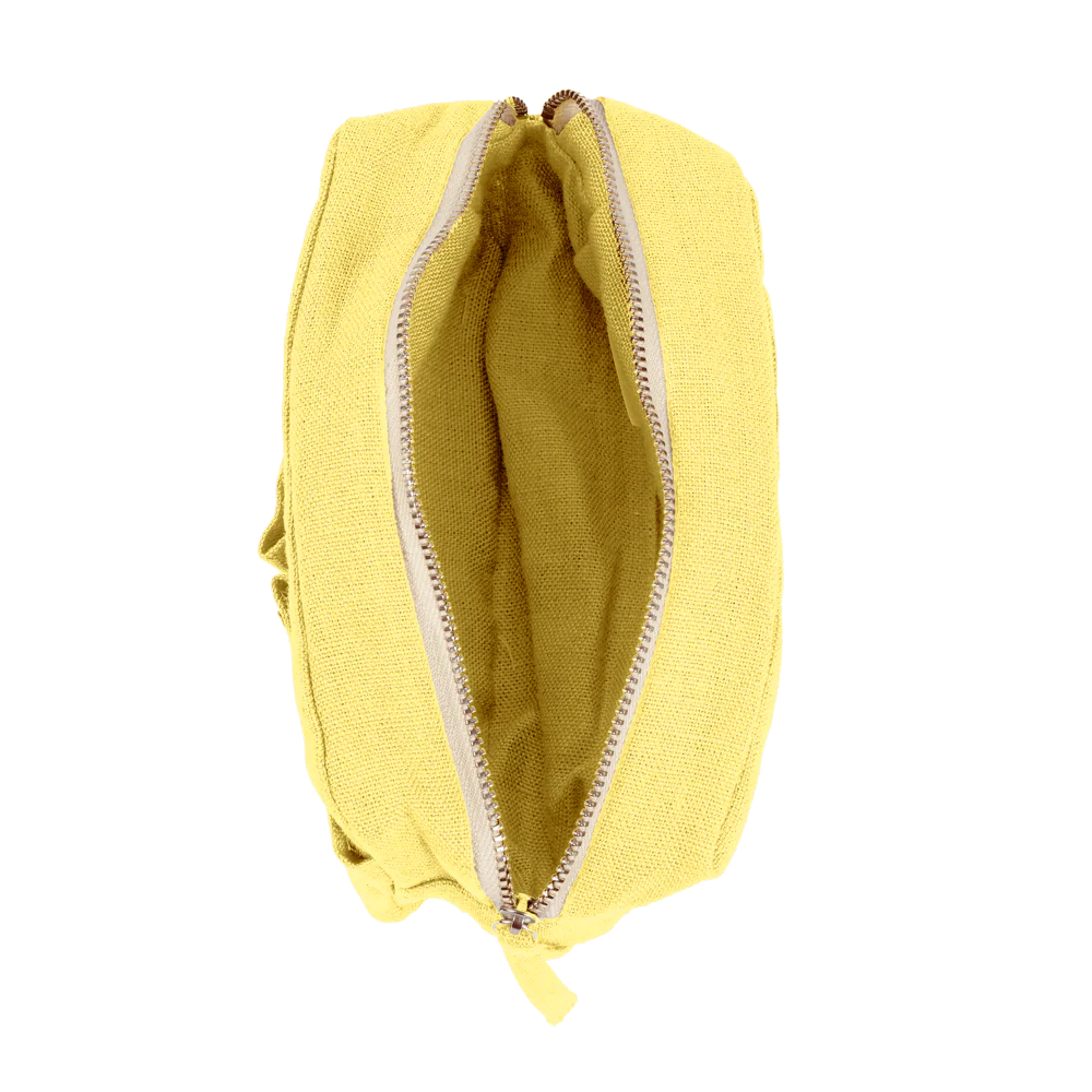 Merci - Trousse en lin lavé - Jaune Citronnade - Image 5