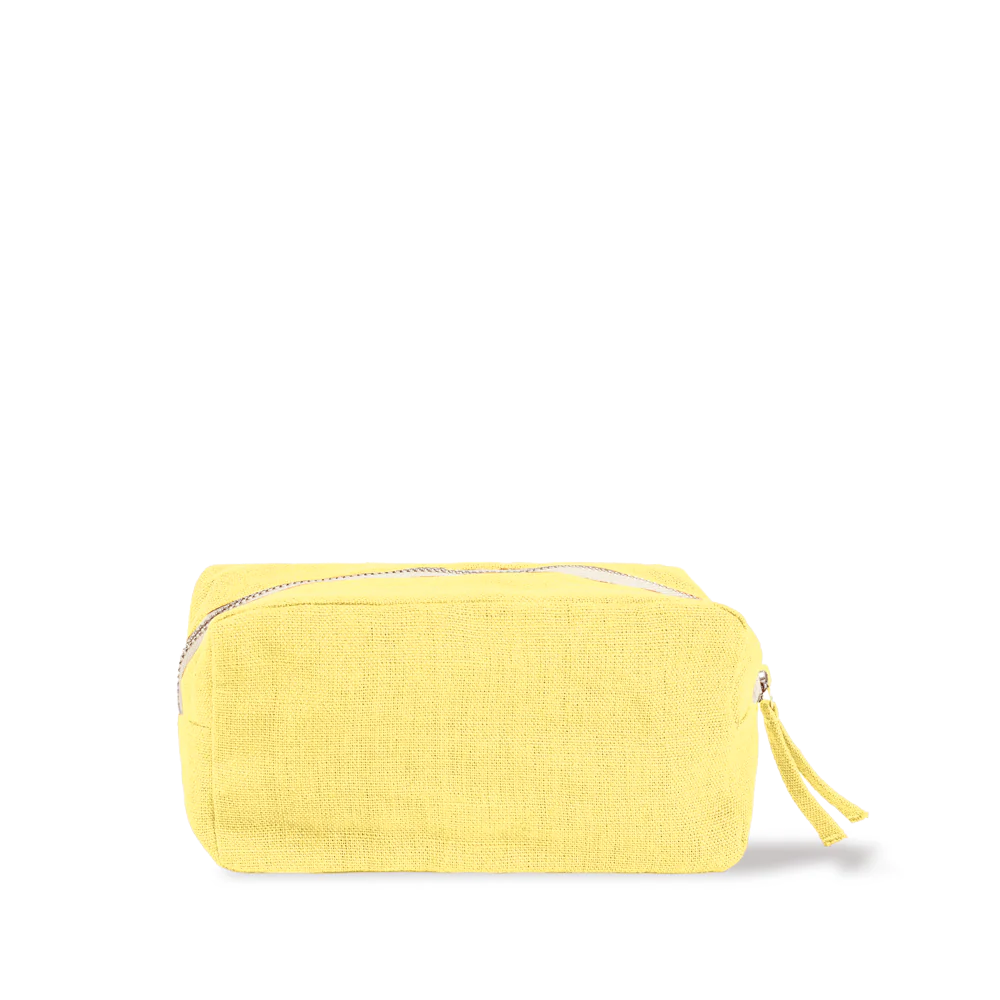 Merci - Trousse en lin lavé - Jaune Citronnade - Image 6