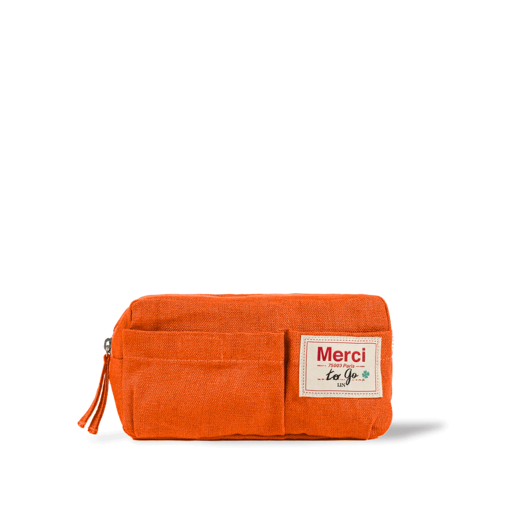 Merci - Trousse en lin lavé - Orange Zeste - Image 3