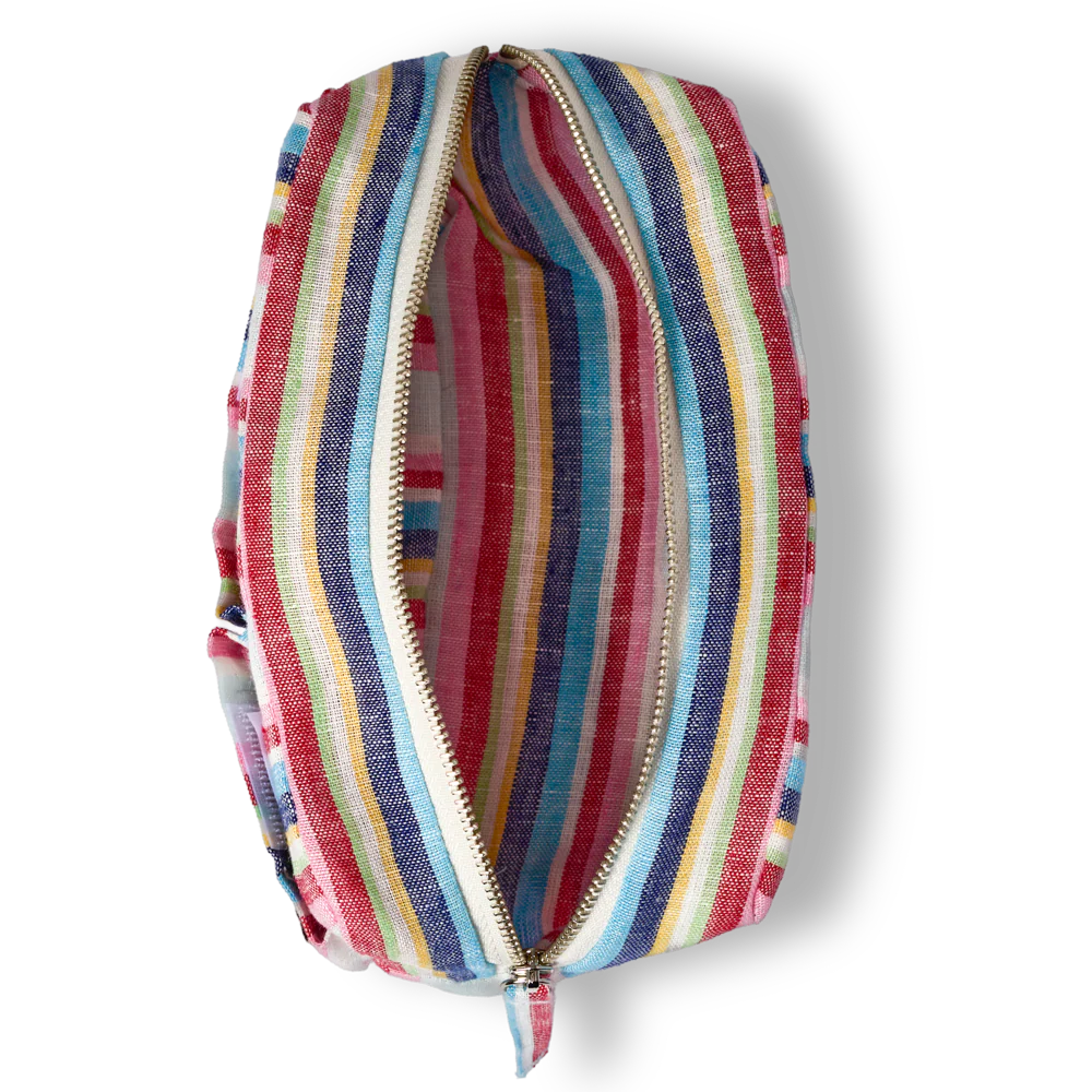 Merci - Trousse en lin lavé - Rayures Parasol - Image 5