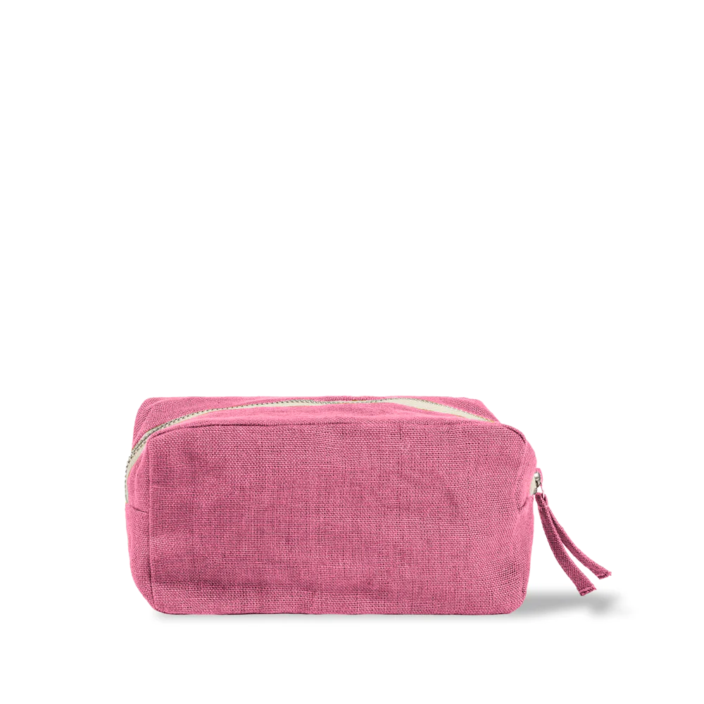 Merci - Trousse en lin lavé - Rose Garance - Image 7