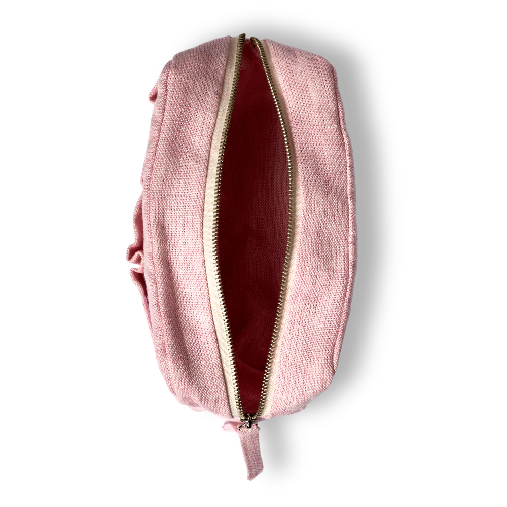 Merci - Trousse en lin lavé - Rose Granité - Image 5