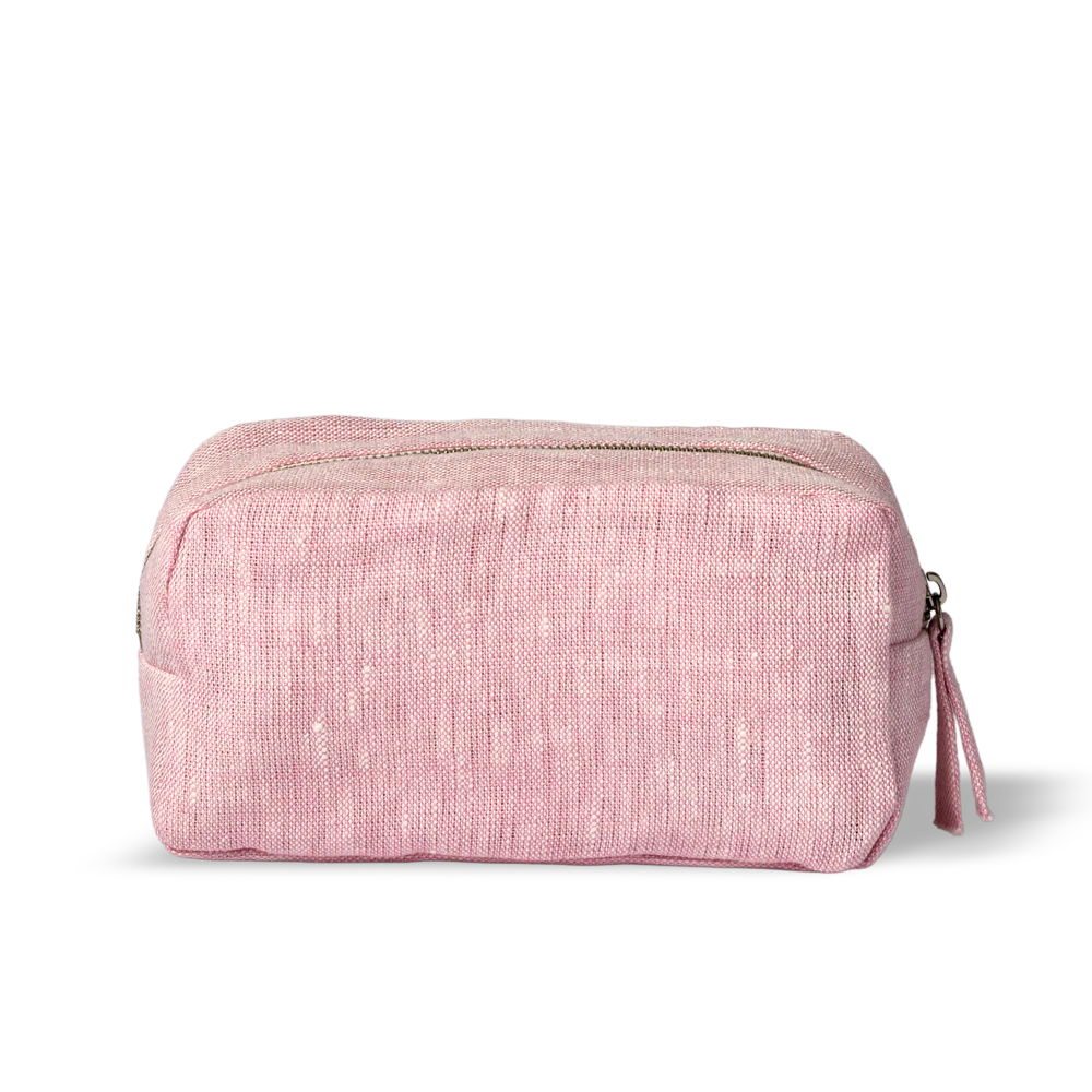 Merci - Trousse en lin lavé - Rose Granité - Image 6