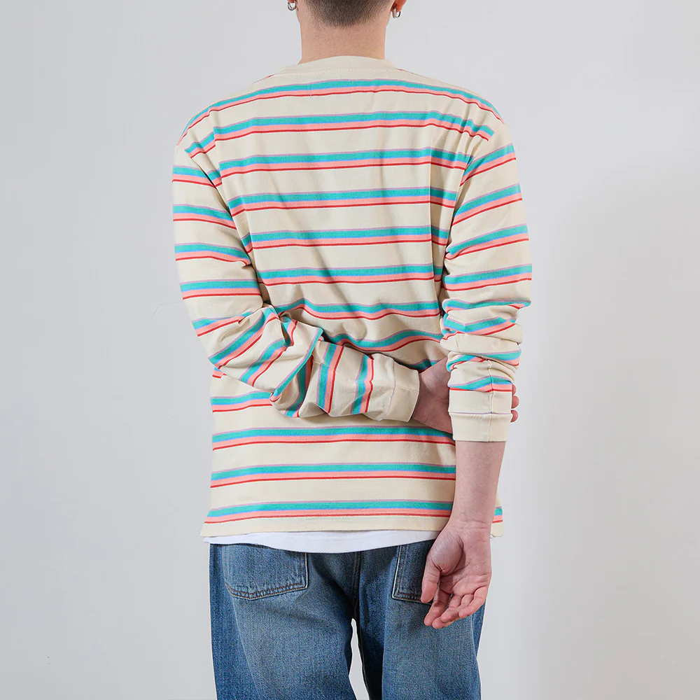 Merci - T-shirt Vadim Stripes LS - Pink - Image 4