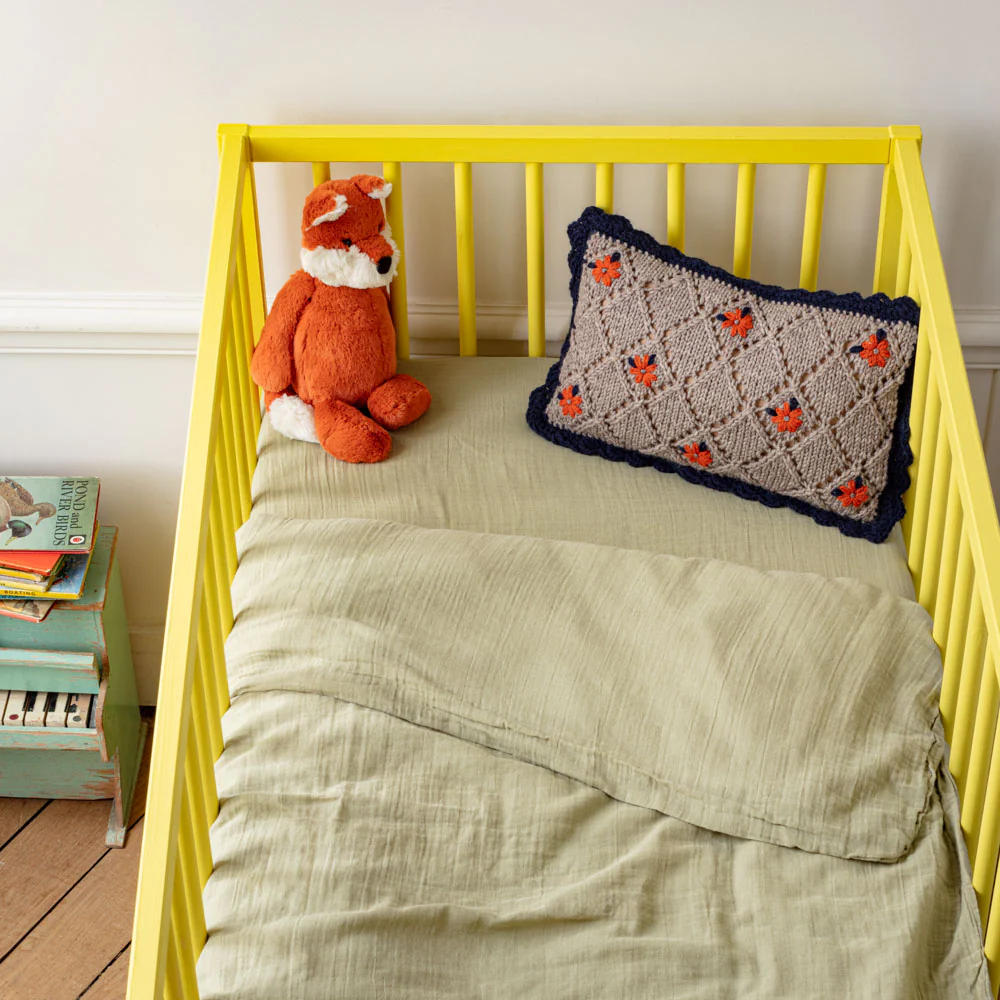 Caramel x Merci - Housse de couette en gaze de coton - Vert 77 Rue de Varenne - Image 3