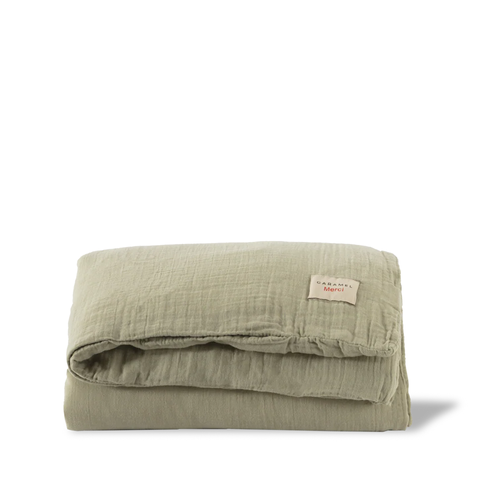 Caramel x Merci - Housse de couette en gaze de coton - Vert 77 Rue de Varenne - Image 5