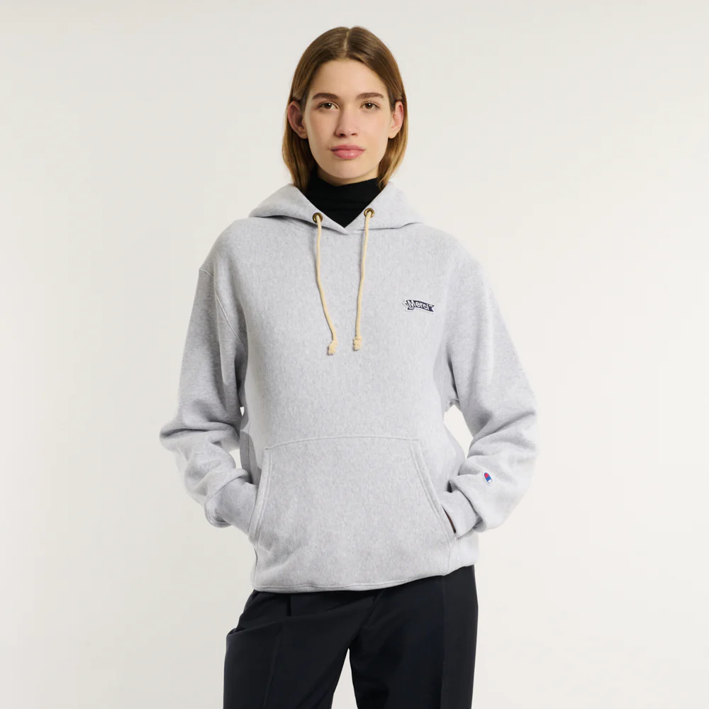 Merci x Champion - Sweat à Capuche Merci Patch- Gris - Image 4