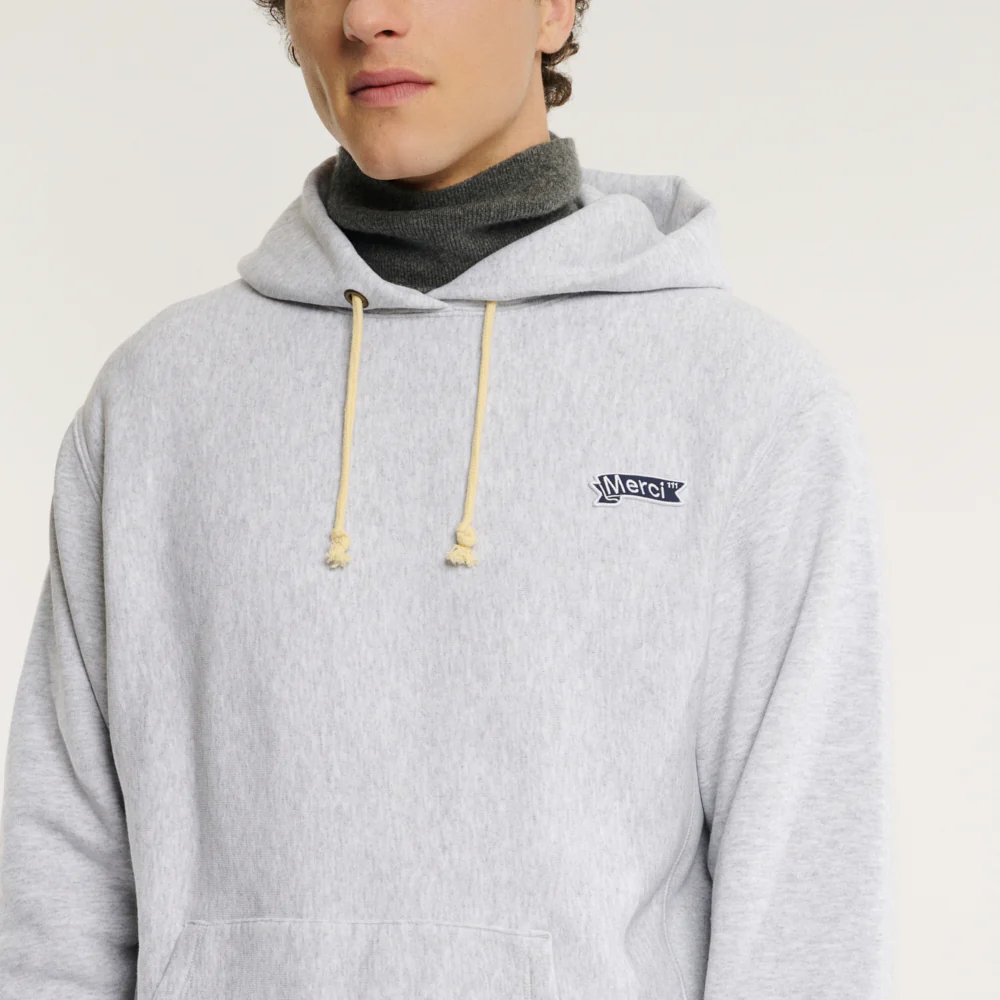 Merci x Champion - Sweat à Capuche Merci Patch- Gris - Image 5
