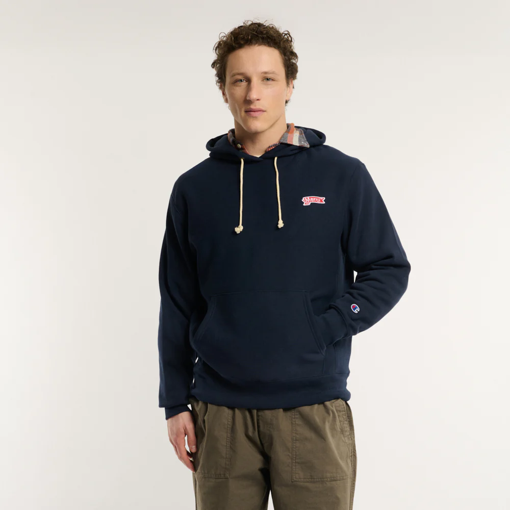 Merci x Champion - Sweat à Capuche Merci Patch - Navy - Image 3