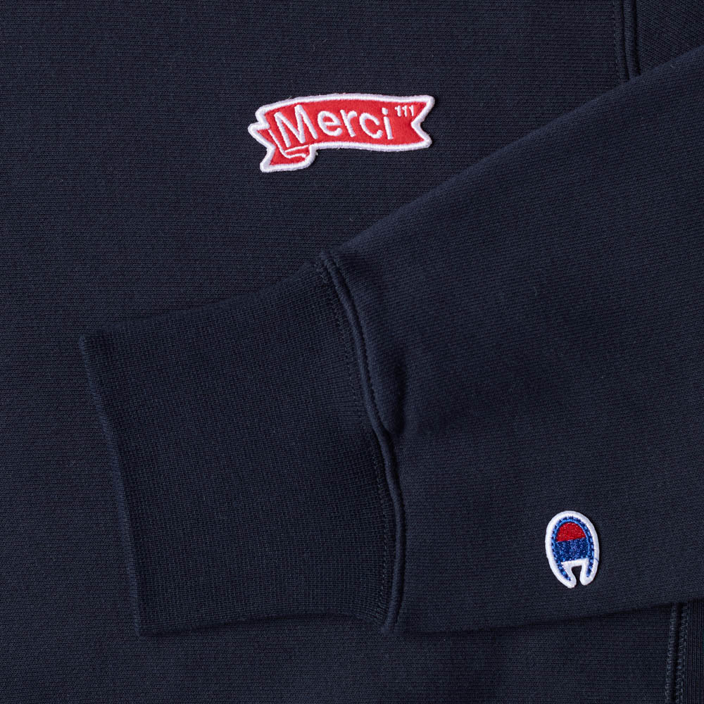 Merci x Champion - Sweat à Capuche Merci Patch - Navy - Image 7