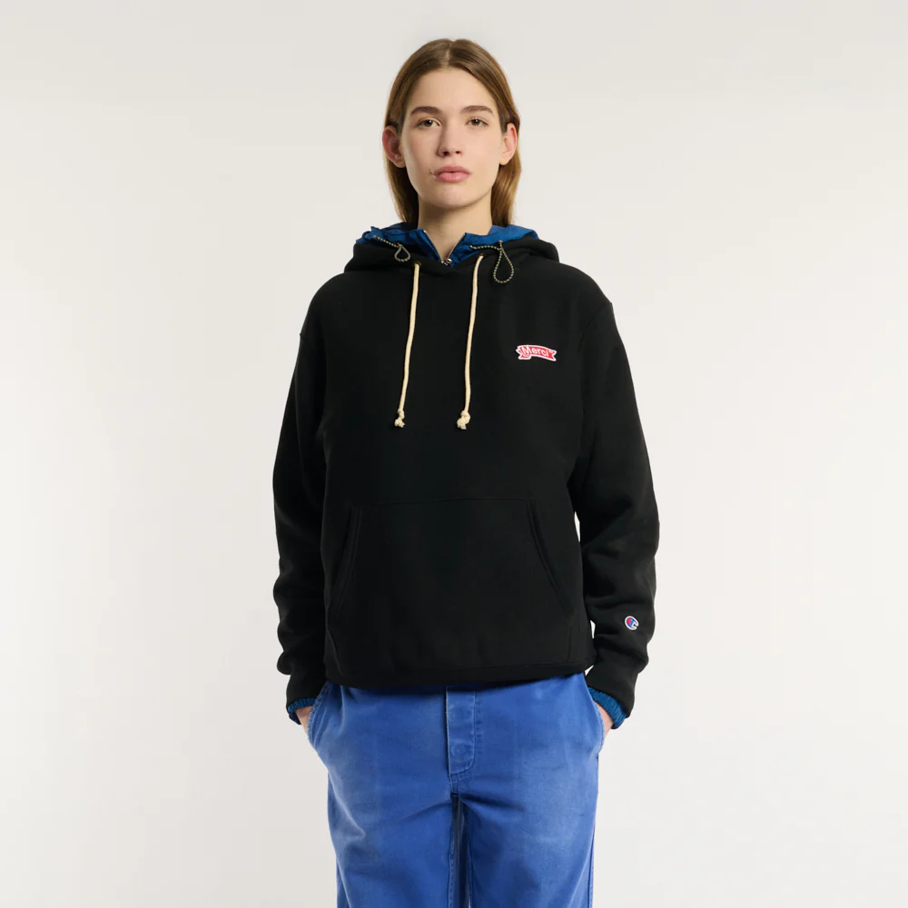Merci x Champion - Sweat Ă Capuche Merci Patch - Noir - Image 4