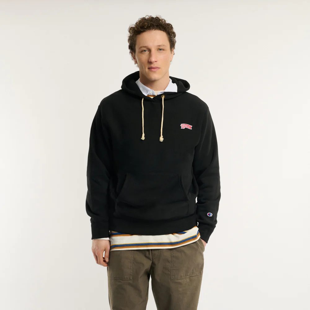 Merci x Champion - Sweat Ă Capuche Merci Patch - Noir - Image 5