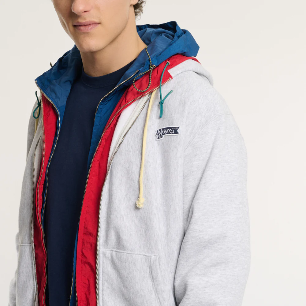 Merci x Champion - Sweat Full Zip Patch - Gris - Image 6